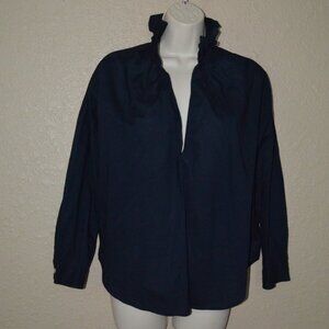 Sz S A Shirt Thing Penelope Cabo Navy Blue Long Sleeve Blouse